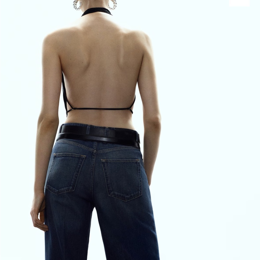 MANGO TOP WITH DRAPED NECKLINE AND CRYSTALS - Picture 3 of 6